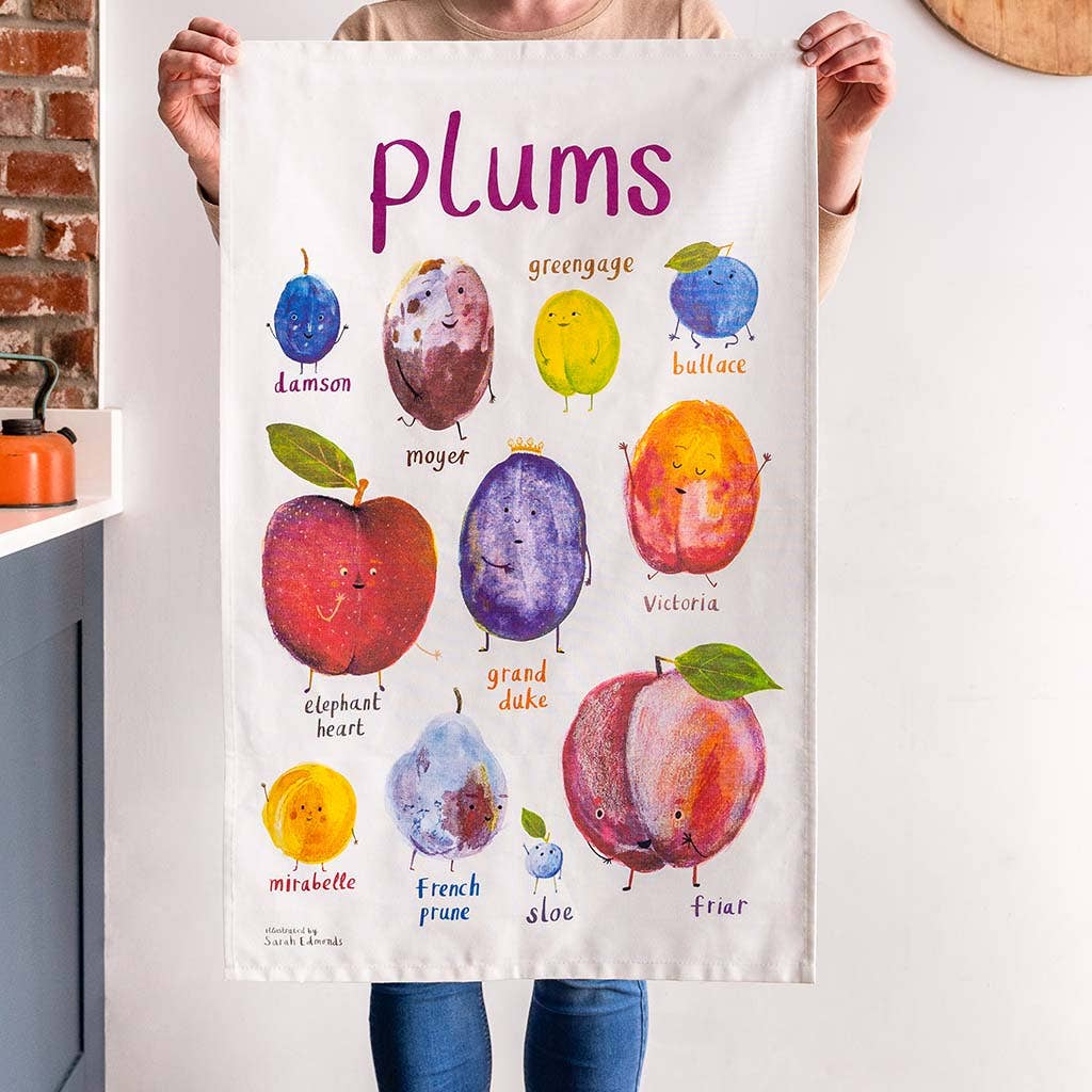 Plums Cotton Tea Towel