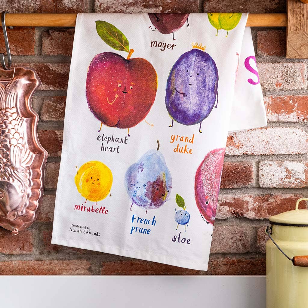 Plums Cotton Tea Towel