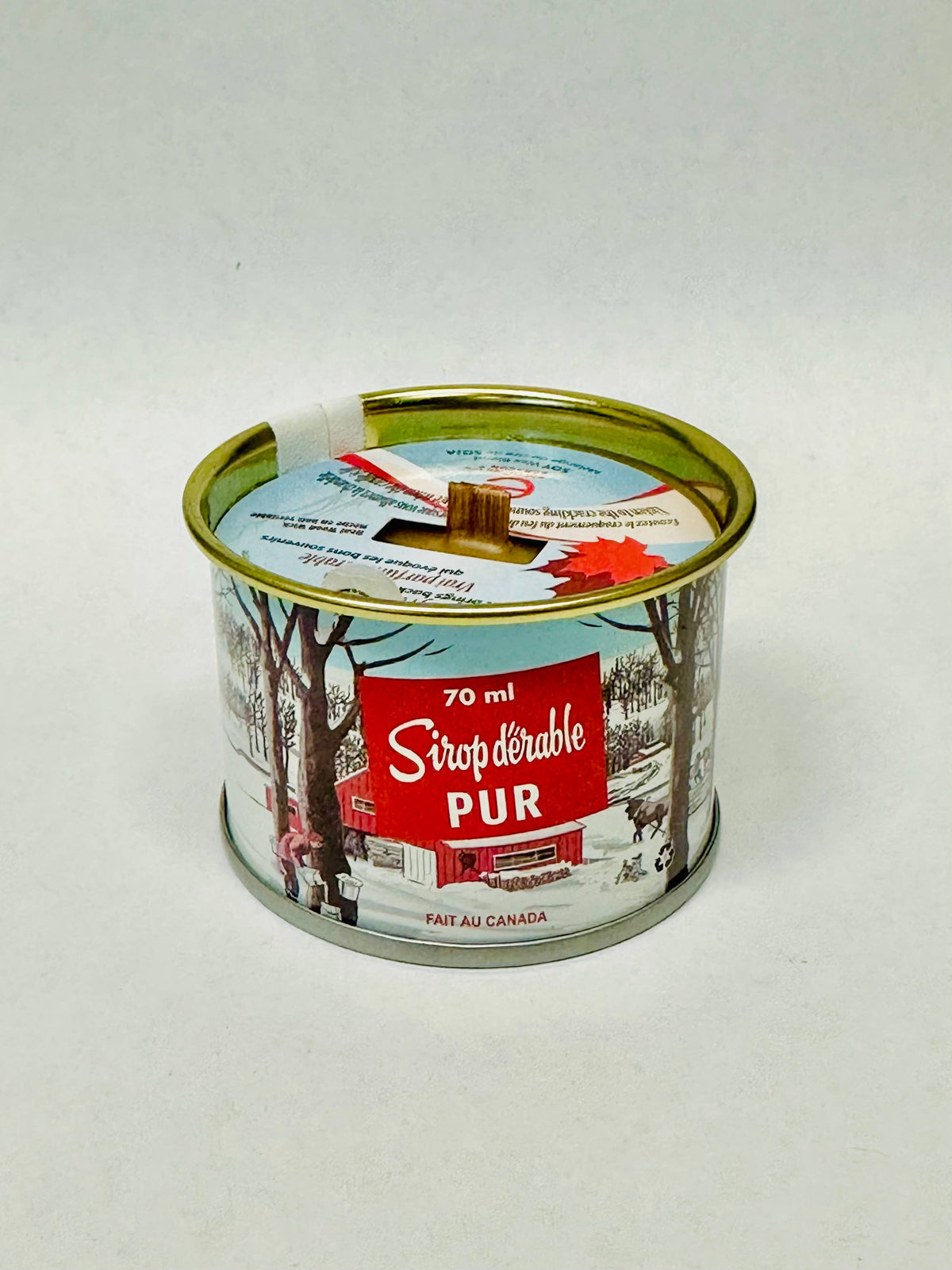 Mini Maple Syrup Candle – 70 ml Iconic Tin Can (Wood wick)