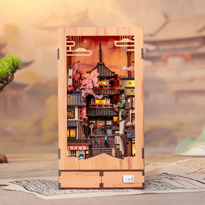 Pagoda at Twilight & Sakura Path - DIY Book Nook Kit