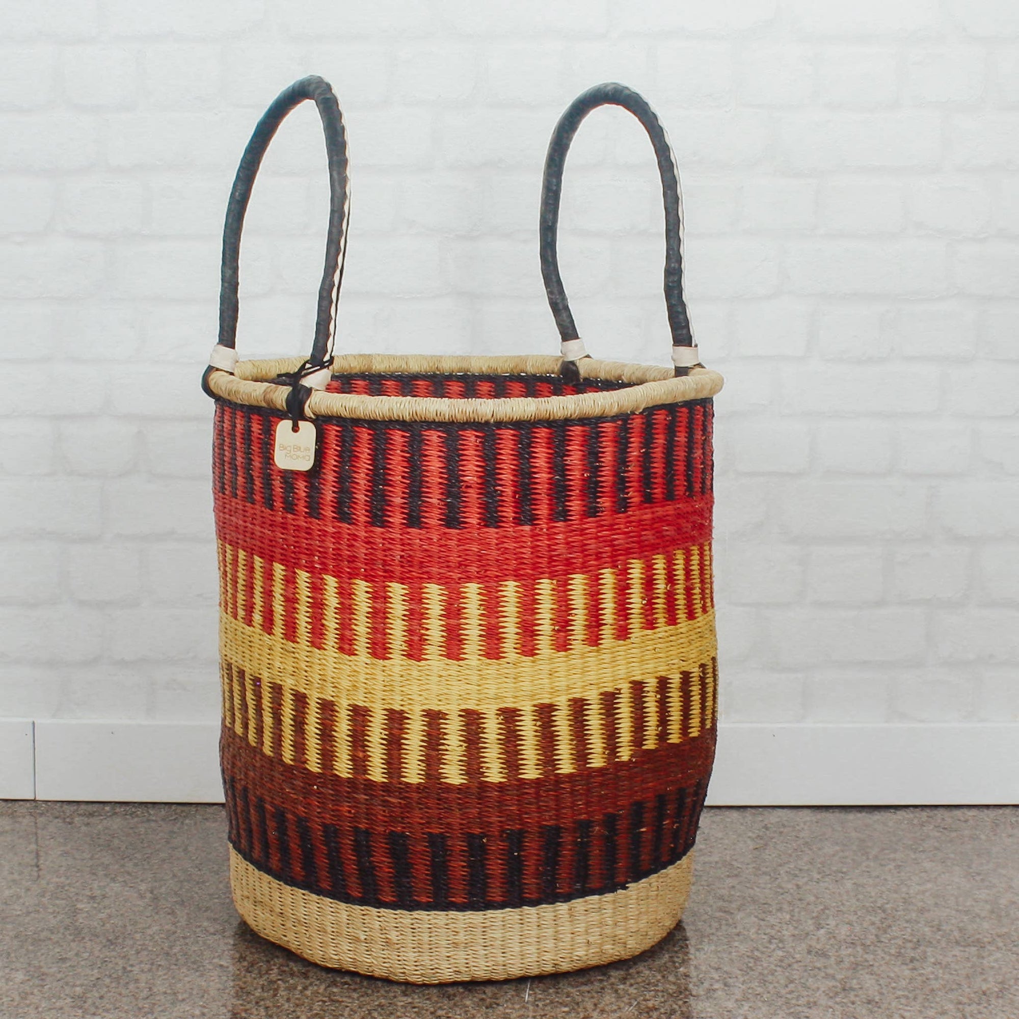 Tall Laundry Basket - Red Yellow & Brown: Medium