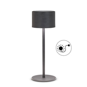 Matte black waterproof LED outdoor table lamp.