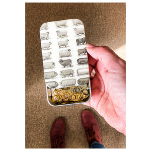 Sheep and Pigs Tin, Pill Box, SMALL