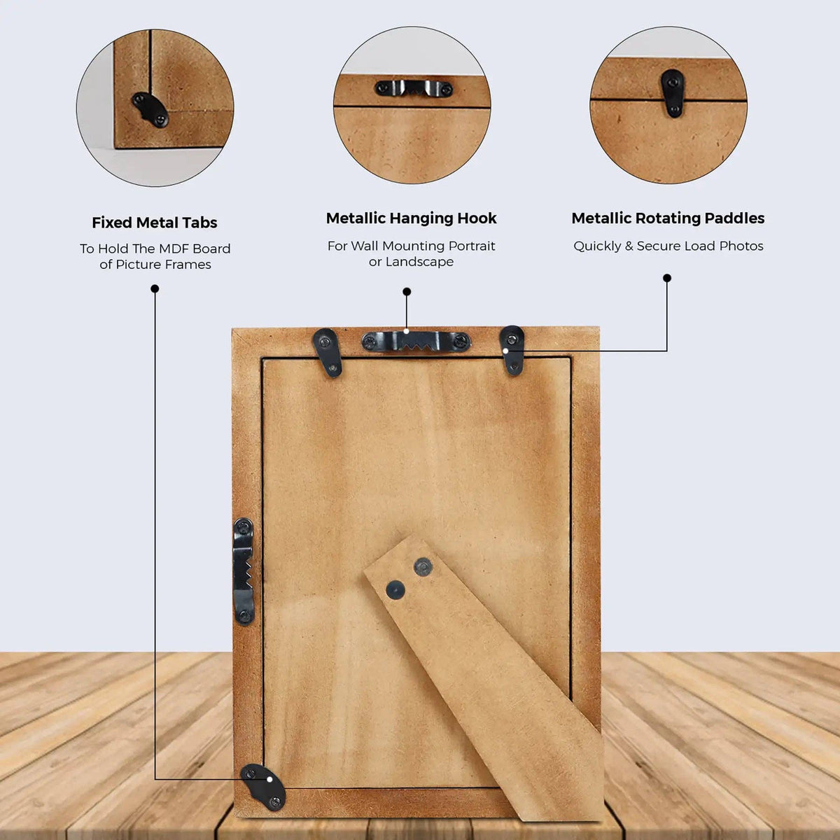 Bone Inlay Picture Photo Frame Black