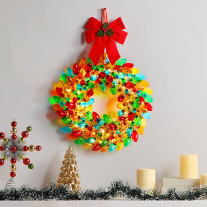 C9 Bulb Collection Wreath - Multi