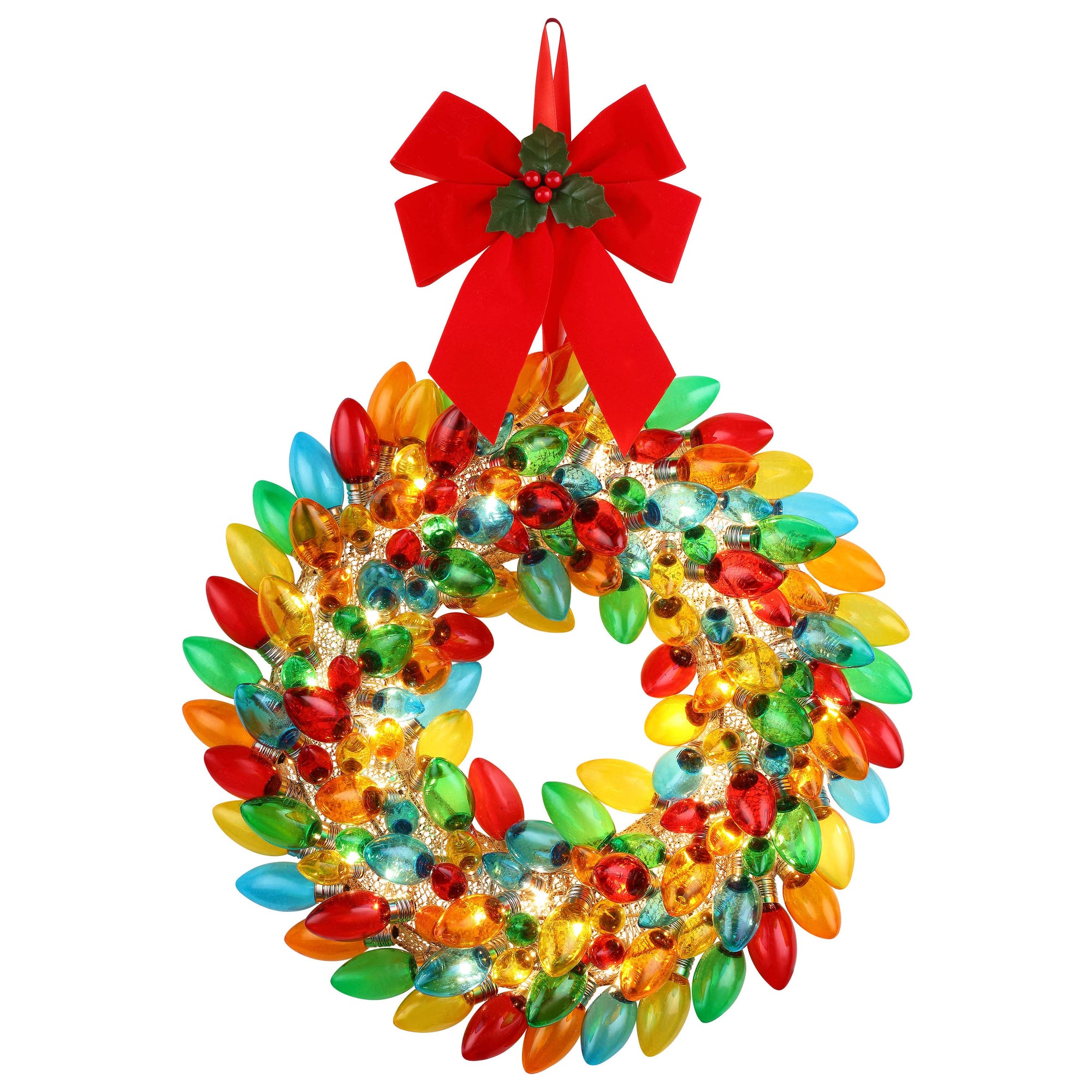 C9 Bulb Collection Wreath - Multi