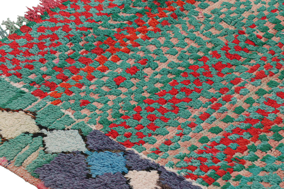 Turquoise & Watermelon Pink - Moroccan Shag Area Rug