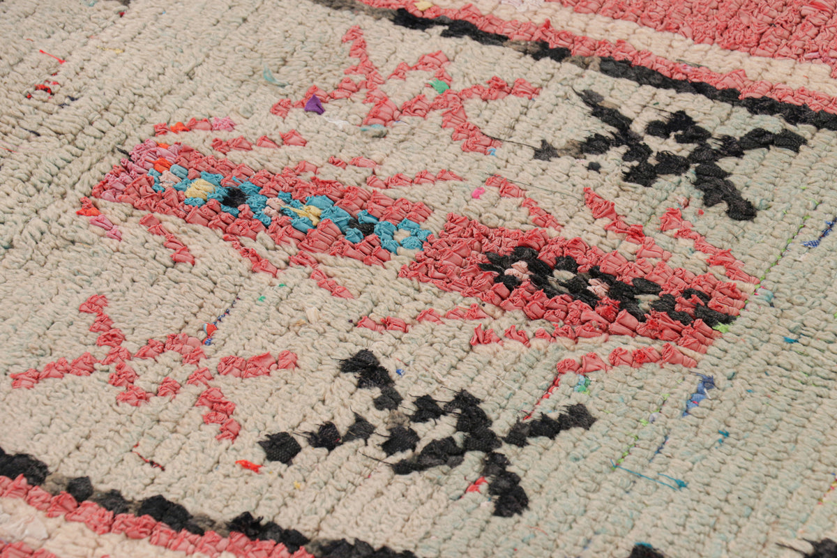 Taupe Medallion on Pink - Moroccan Shag Area Rug