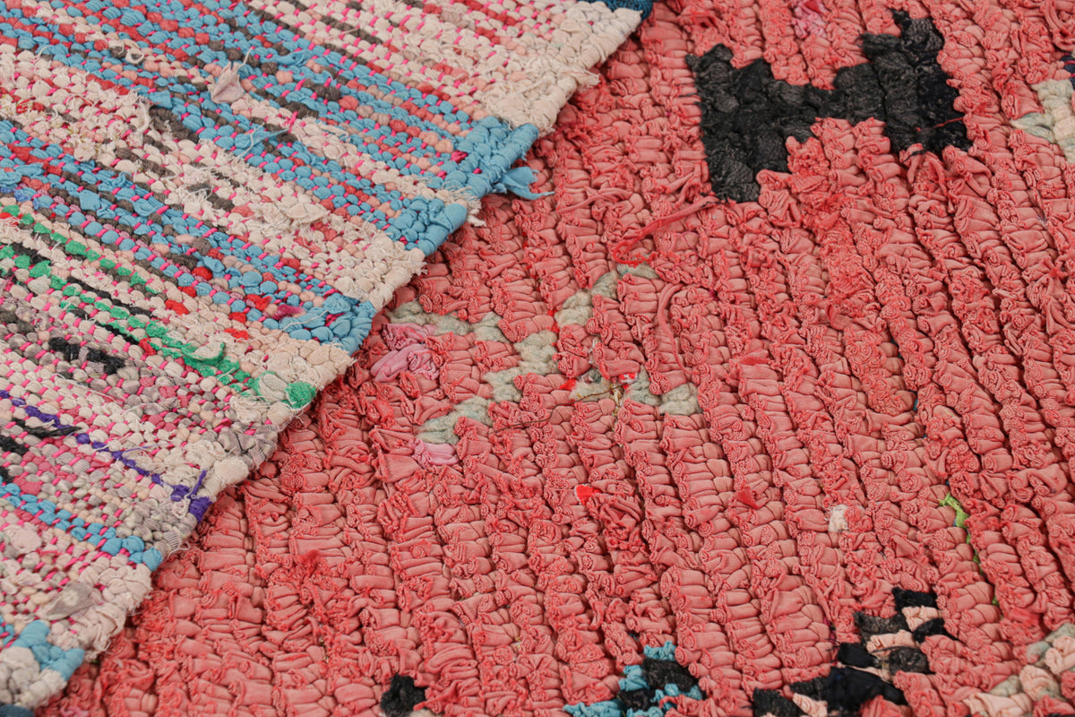 Taupe Medallion on Pink - Moroccan Shag Area Rug