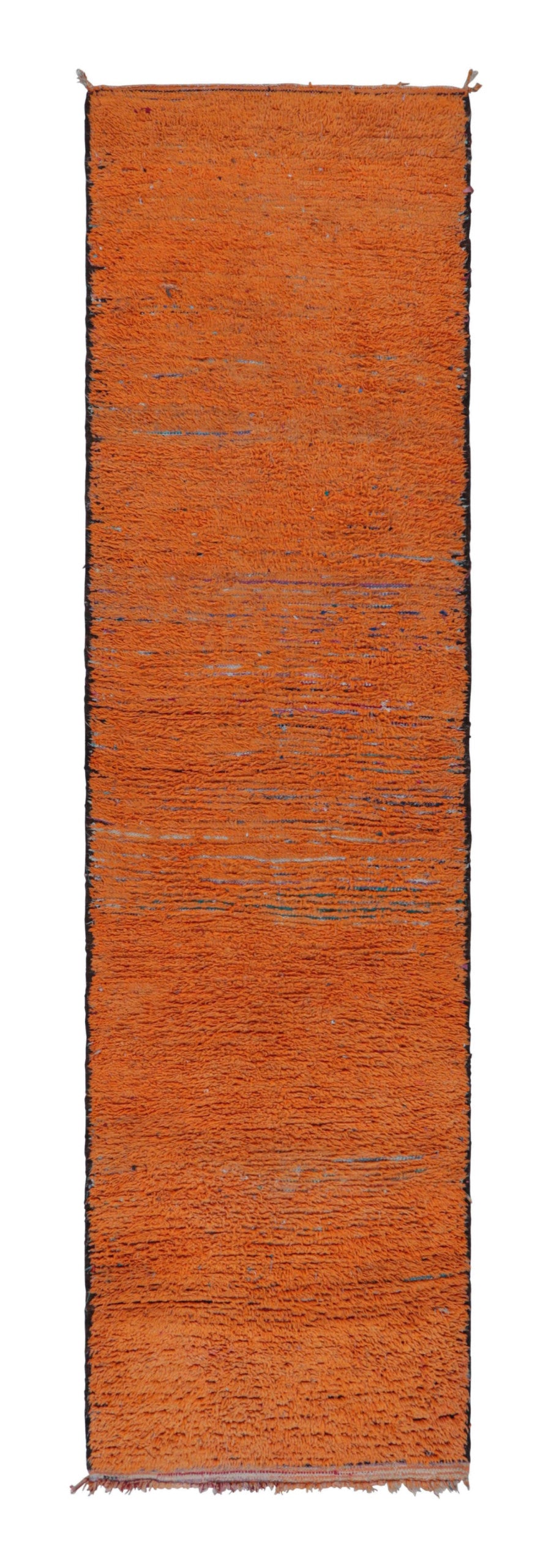 Orange Striae - Moroccan Shag Runner Rug