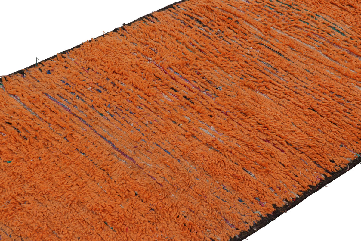 Orange Striae - Moroccan Shag Runner Rug