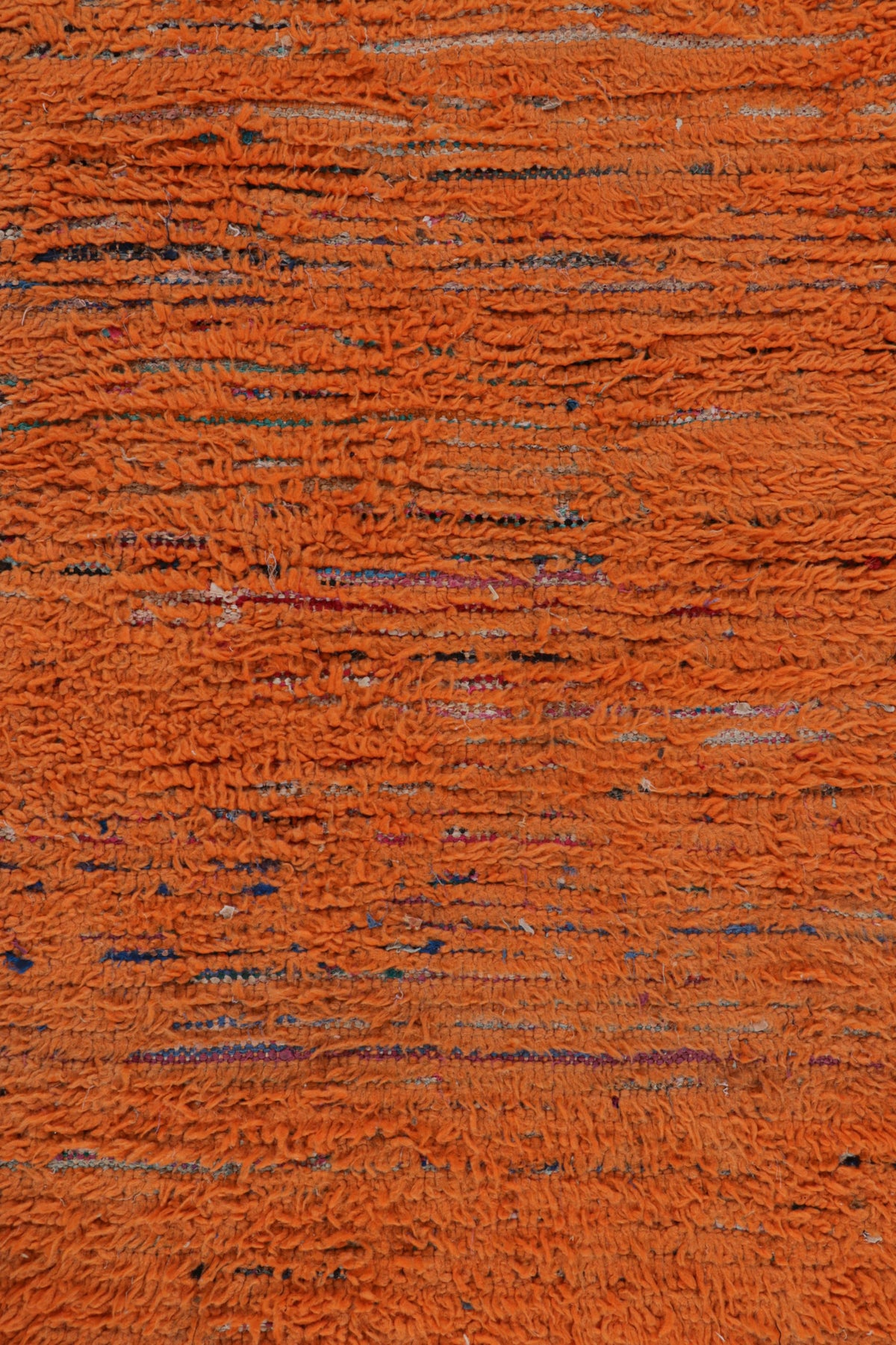 Orange Striae - Moroccan Shag Runner Rug