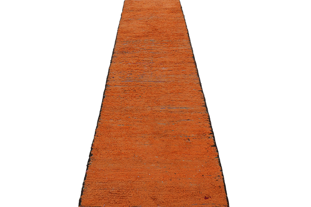 Orange Striae - Moroccan Shag Runner Rug