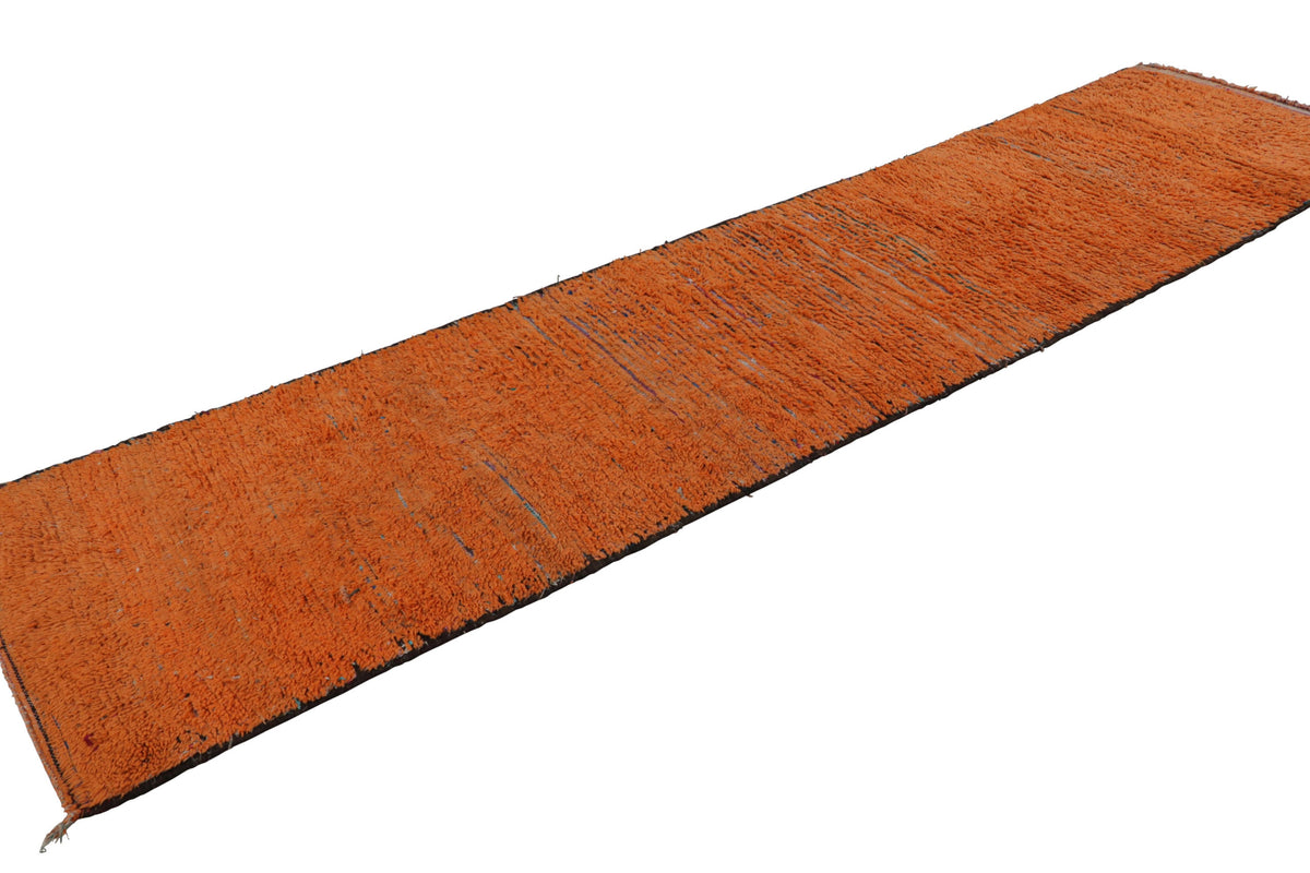 Orange Striae - Moroccan Shag Runner Rug
