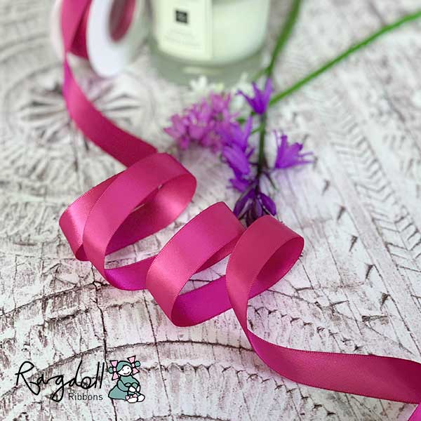 19mm Raspberry Rose Satin Ribbon - 10 Metre Roll