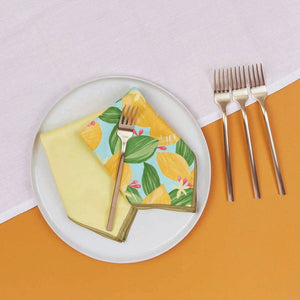 LEMON BLOSSOMS blu Dinner Napkin, Set of 6