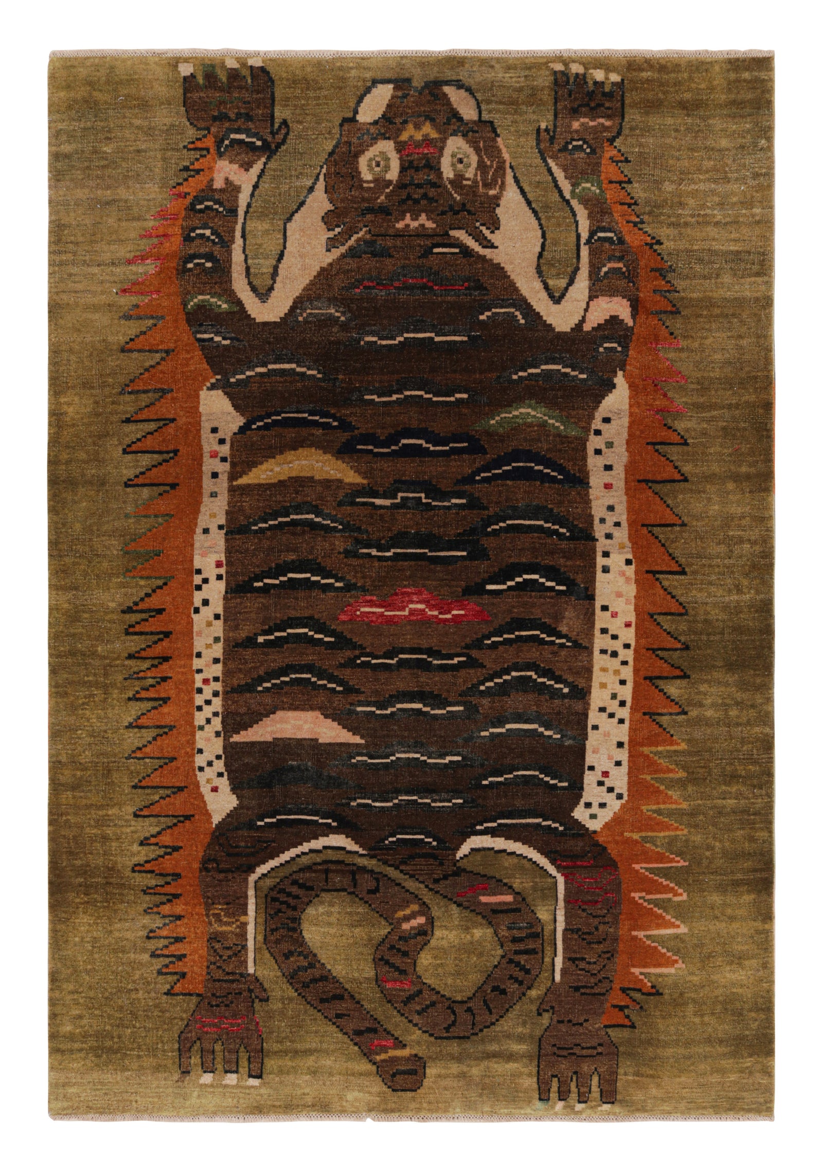 Brown Tiger Rug 5'6" x 8'