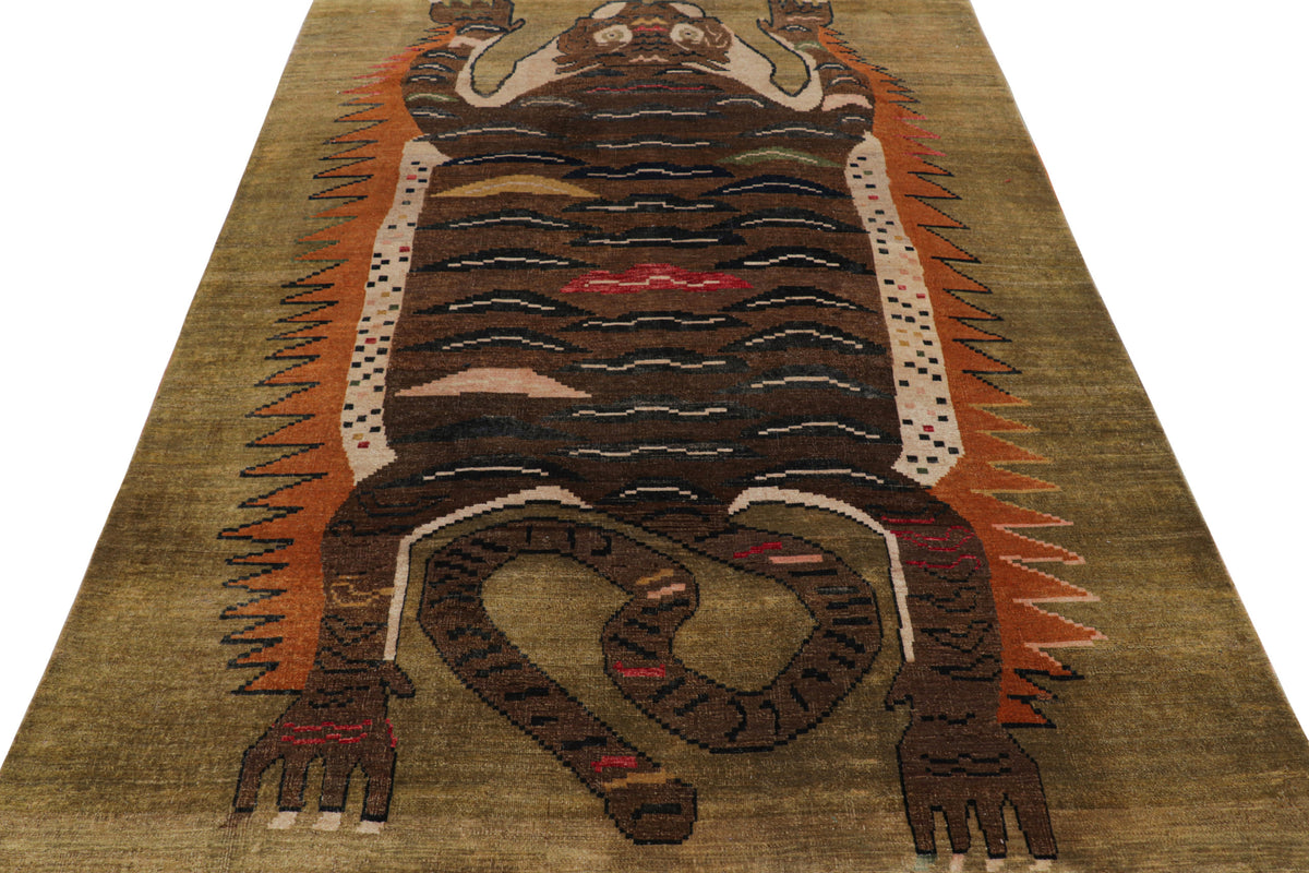 Brown Tiger Rug 5'6" x 8'