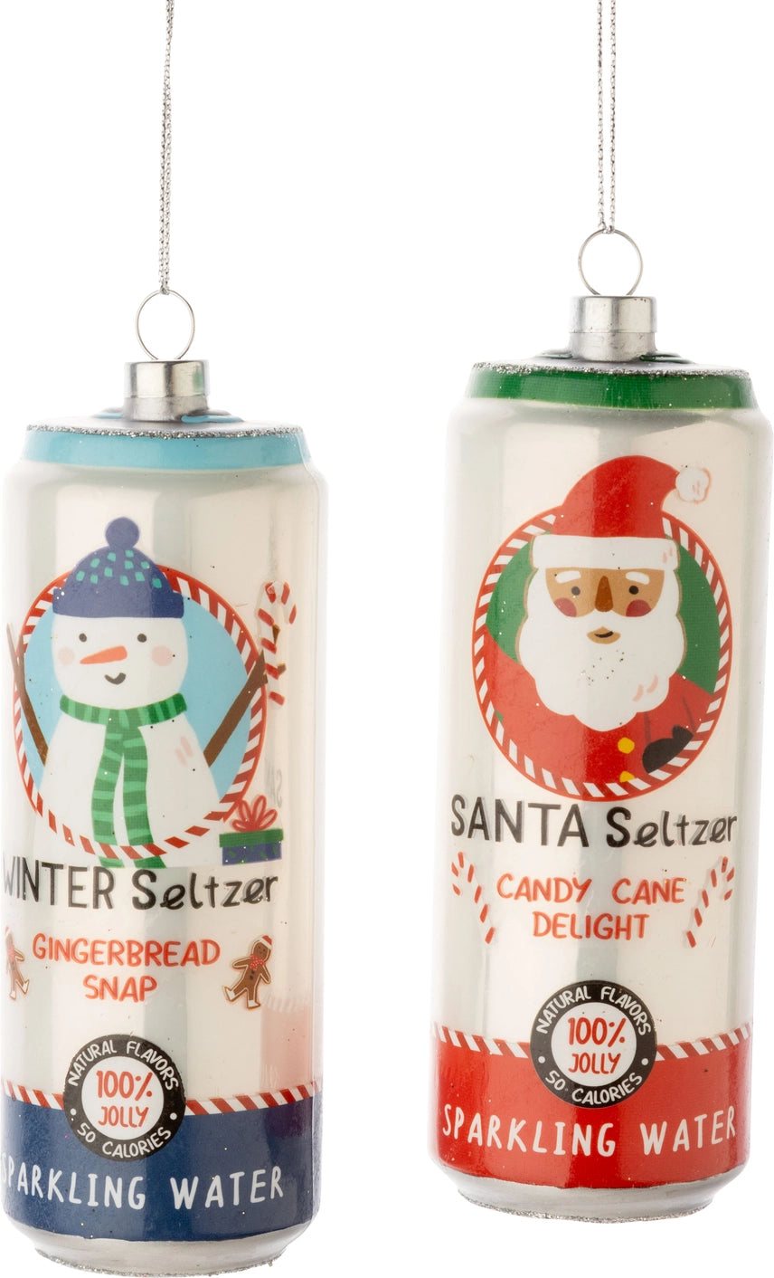 Santa Seltzer Ornament (2 styles)