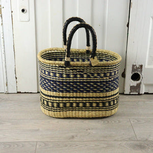 Oval Basket with Two Handles Large - Natural Palette: Natural Palette / Large