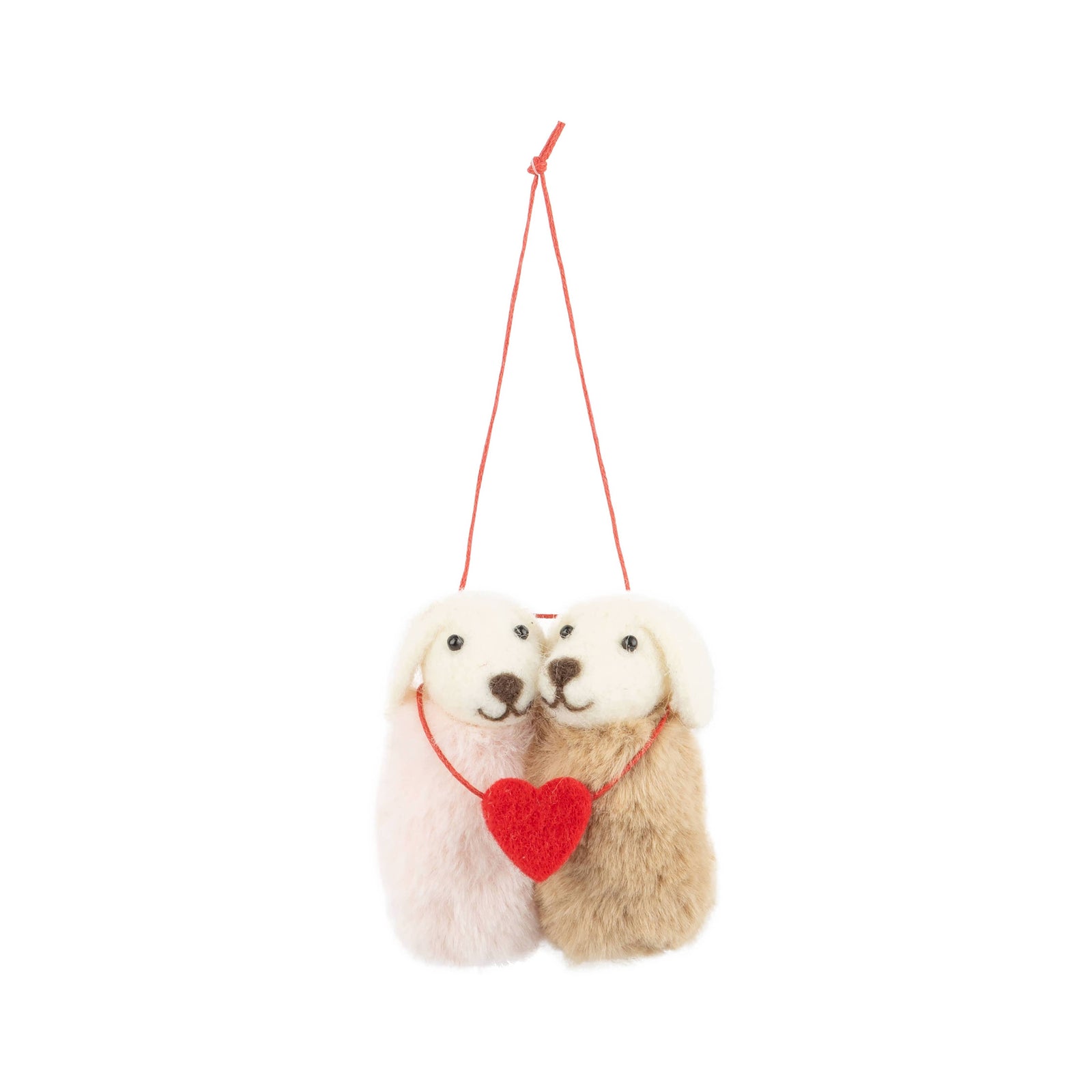 Felt Dog Couple Ornament