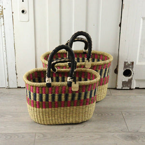 Oval Basket with Two Handles Large - Traditional Palette