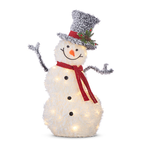 Tinsel Snowman Lighted - 32"