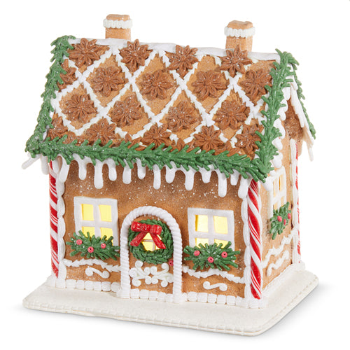 Gingerbread Lighted House - 8.5"