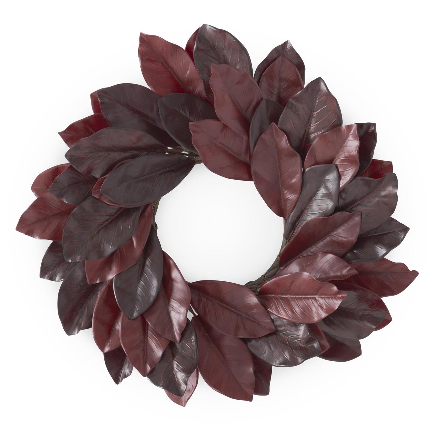 Magnolia Wreath -- Burgundy 30"