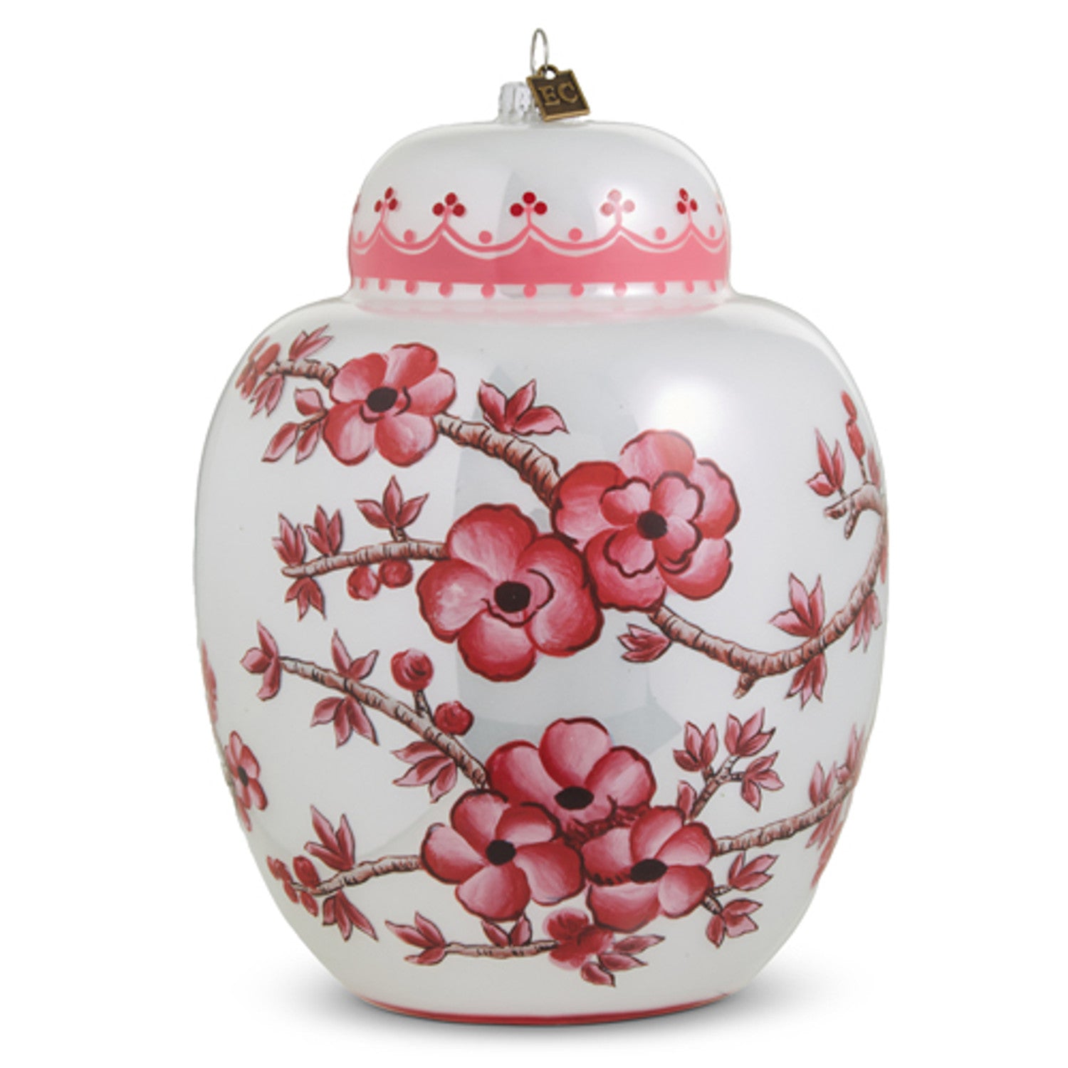 Pink Ginger Jar Ornament - 6.5"
