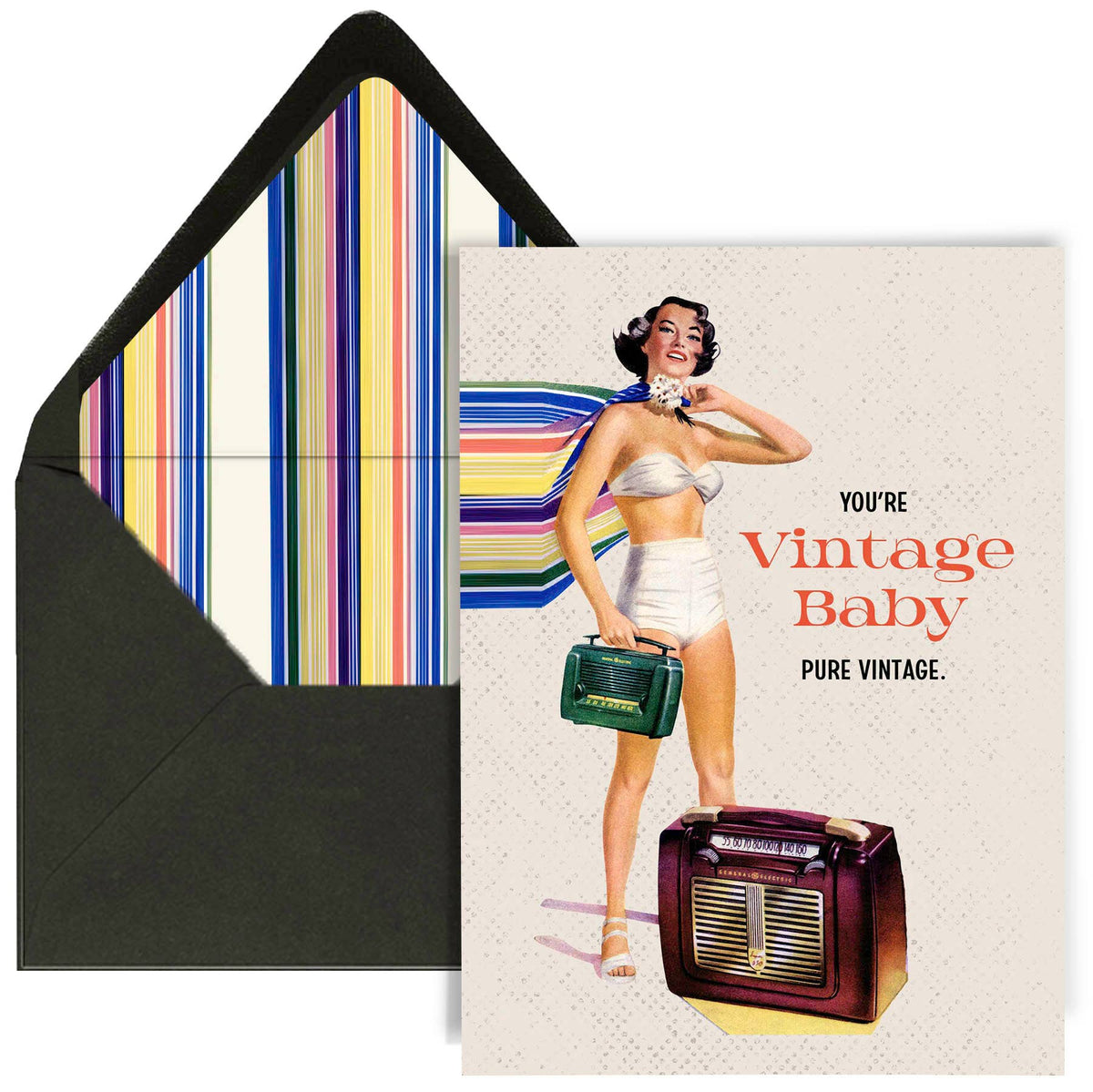 Vintage Baby Mid Century Modern Woman Birthday Greeting Card