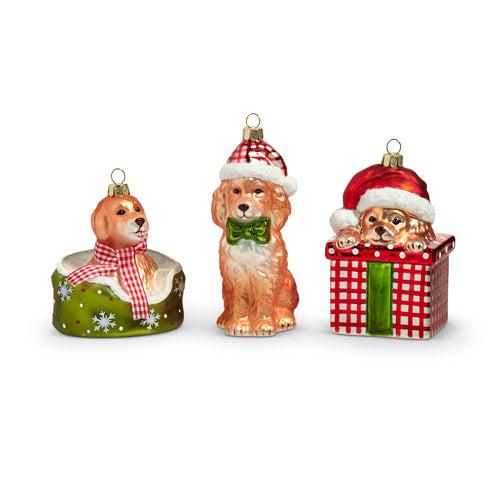 5.5" Celebrate the season pup ornaments