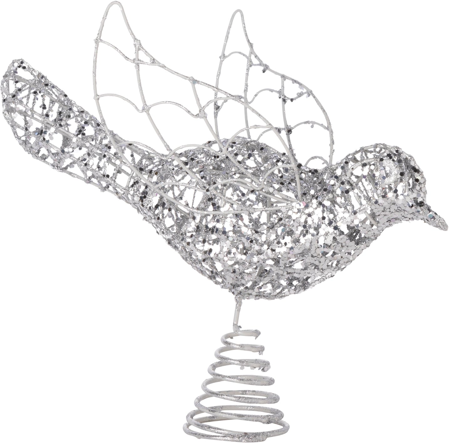 Silver Wired Bird Tree Topper