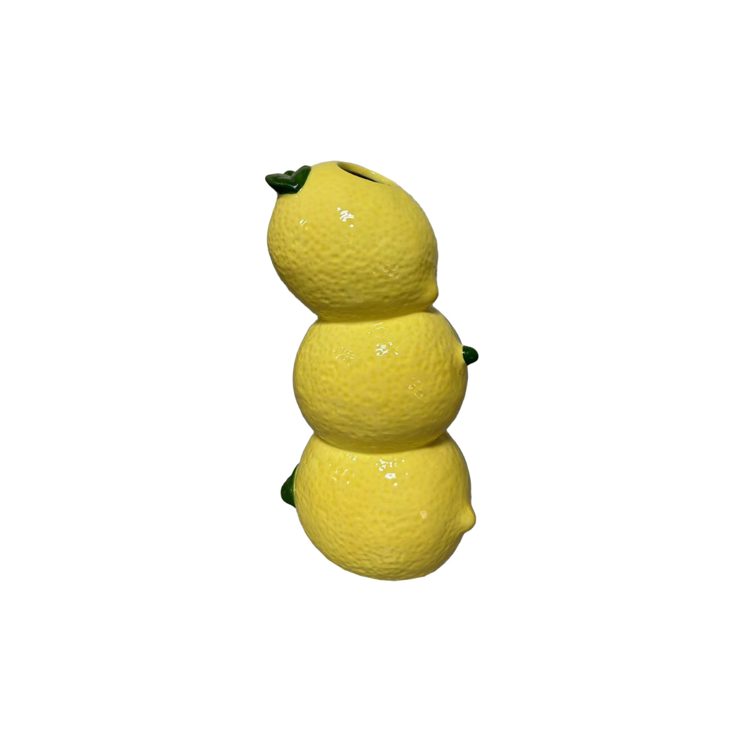 Concepts Lemon Stack Vase 4x8 – Vibrant Ceramic Home Accent