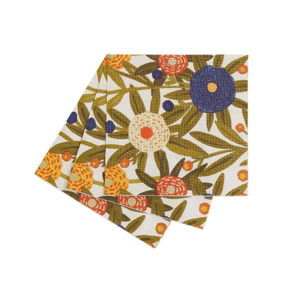 HARVEST SUNSHINE Paper Cocktail Napkins, pack of 20
