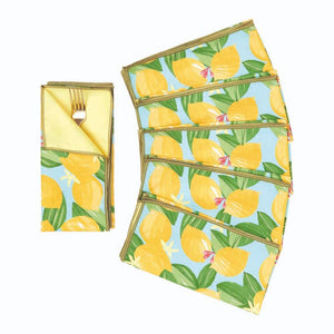 LEMON BLOSSOMS blu Dinner Napkin, Set of 6