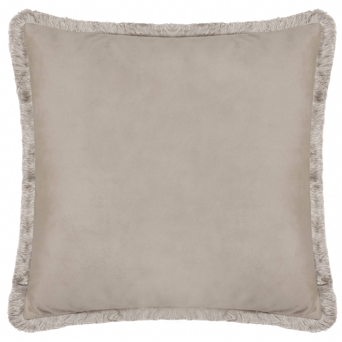 Strawberry Thief Embroidered Velvet Cushion Biscuit