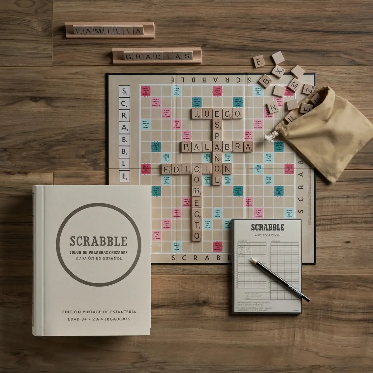 Scrabble Spanish Vintage Bookshelf Edition