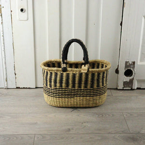 Oval Basket with Two Handles Large - Natural Palette: Natural Palette / Large