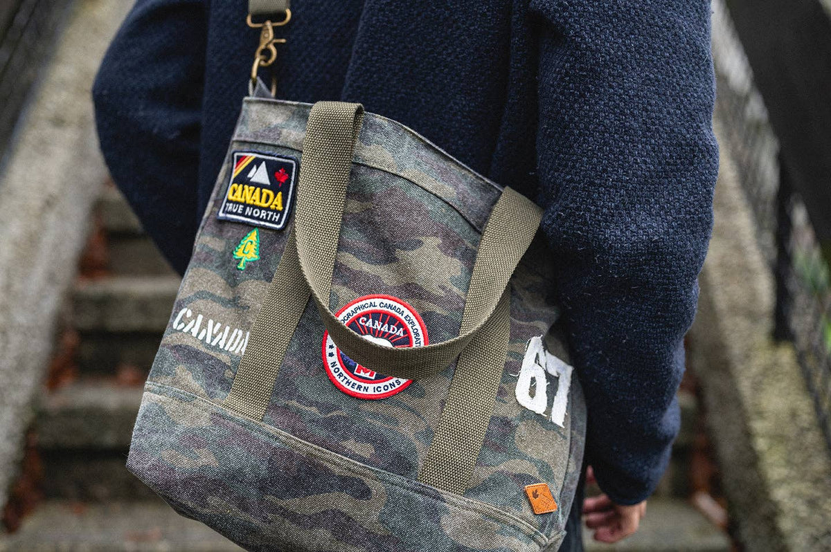 CANADA CAMOUFLAGE CANVAS TOTE BAG