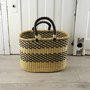 Oval Basket with Two Handles Small - Natural Palette