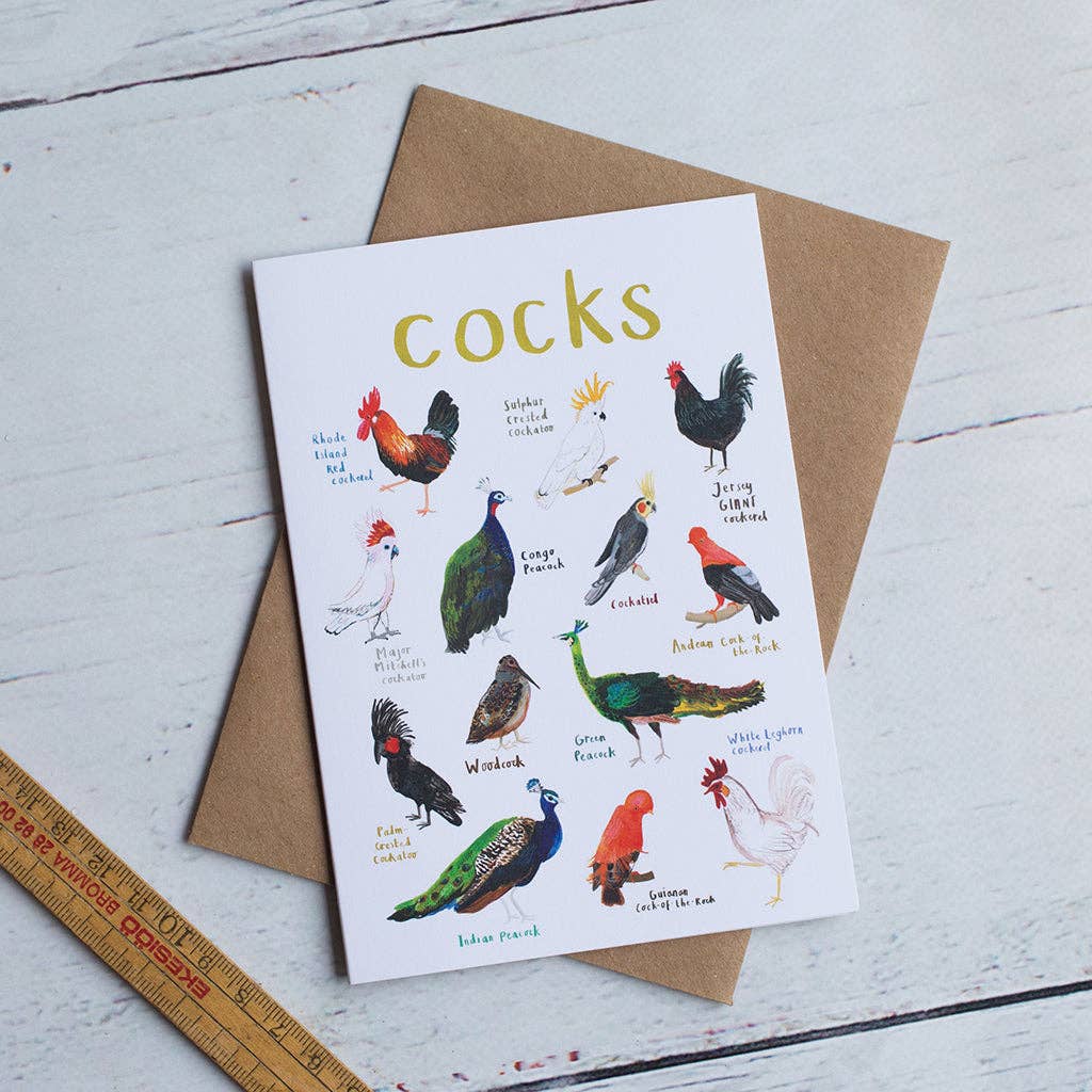 Cocks Blank Bird Card