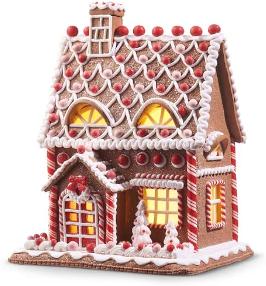 Gingerbread Lighted House - 12"