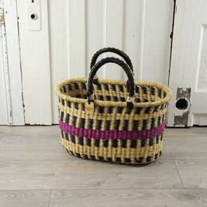 Oval Basket with Two Handles Small - Traditional Palette