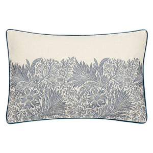 Marigold Embroidered Cushion Indigo