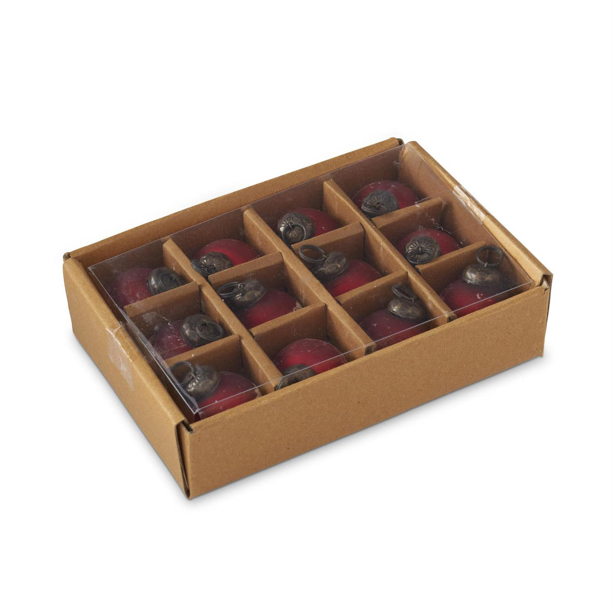 Glass Dark Red Ball Ornament - Box of 12