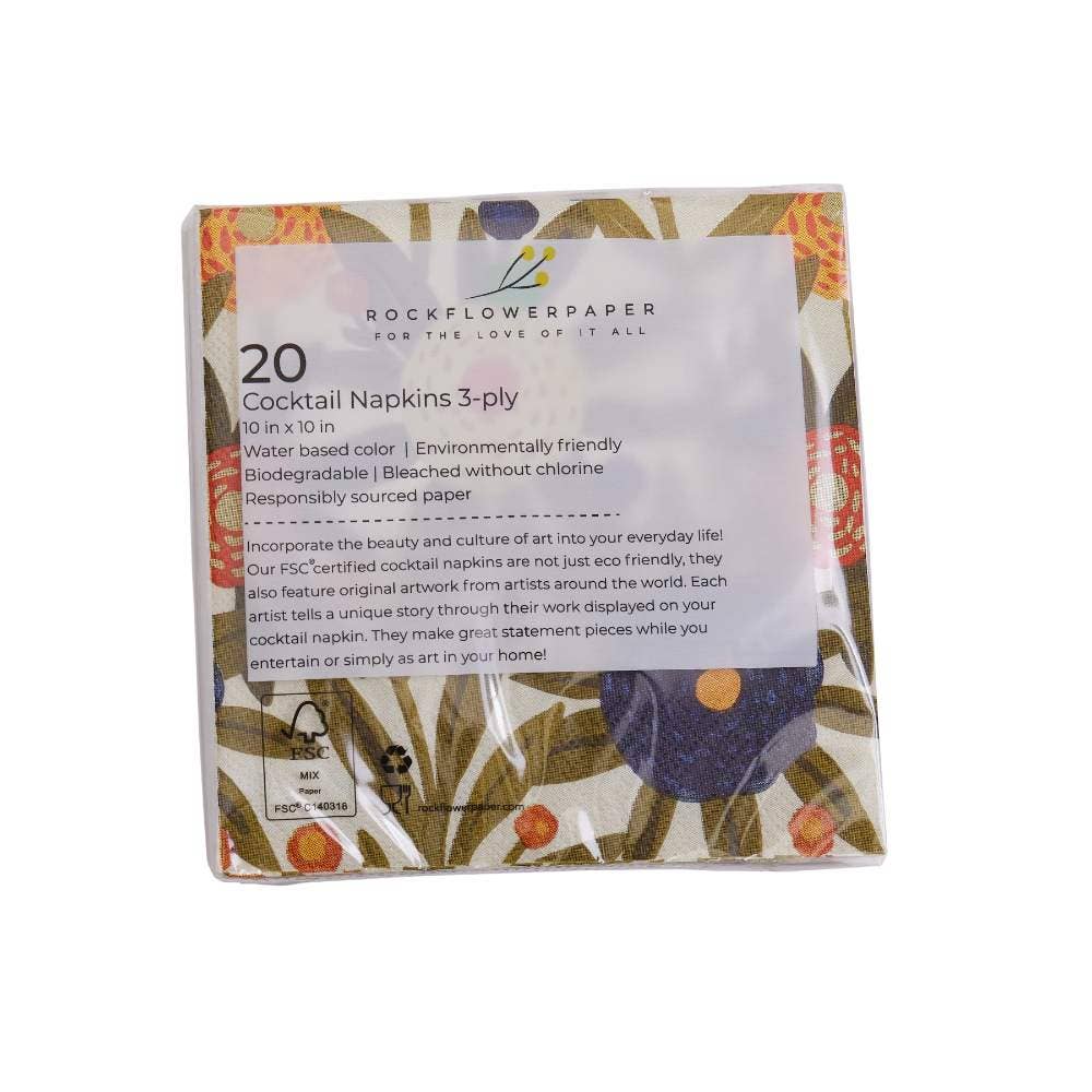 HARVEST SUNSHINE Paper Cocktail Napkins, pack of 20