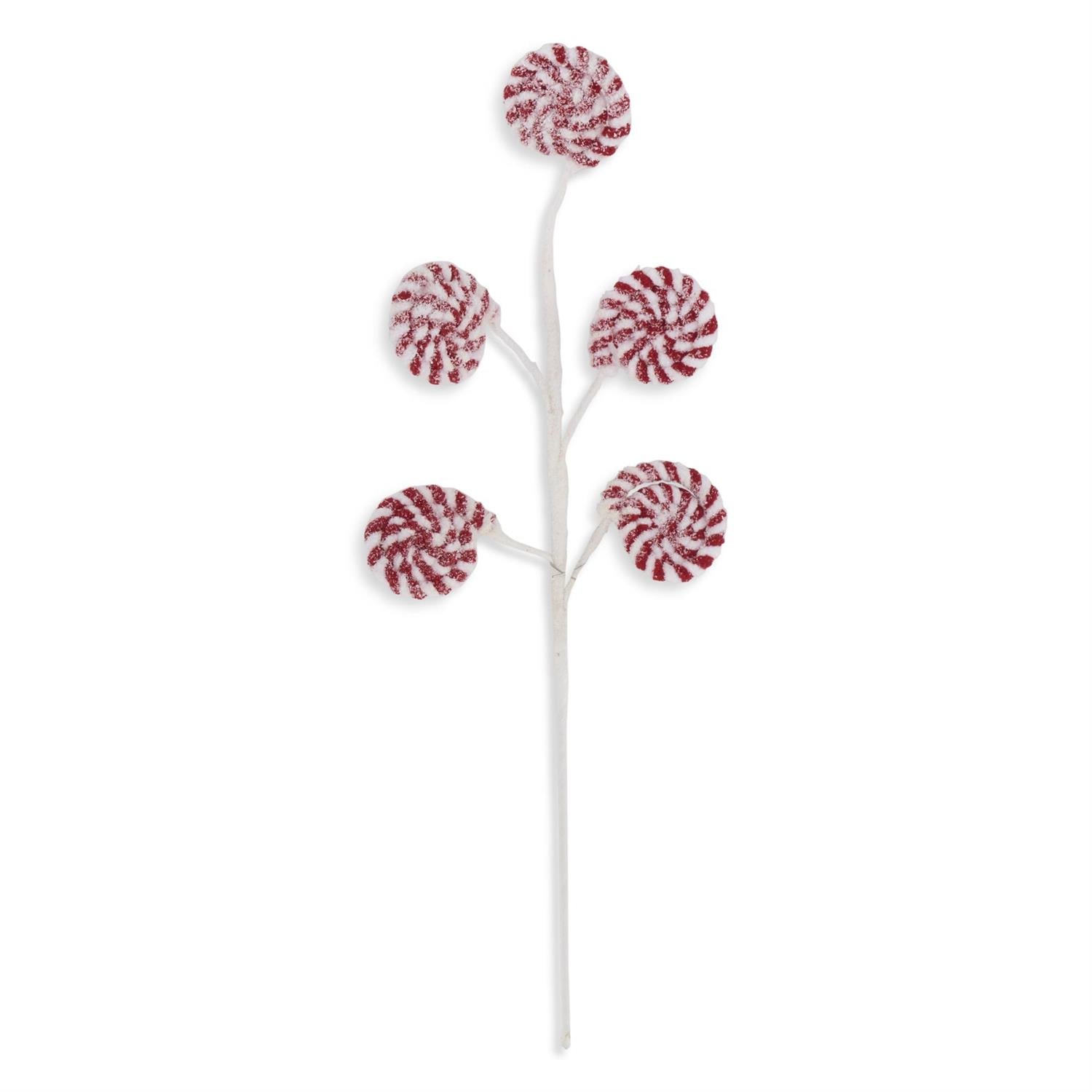 22" Glittered Red & White Flocked Lollipop