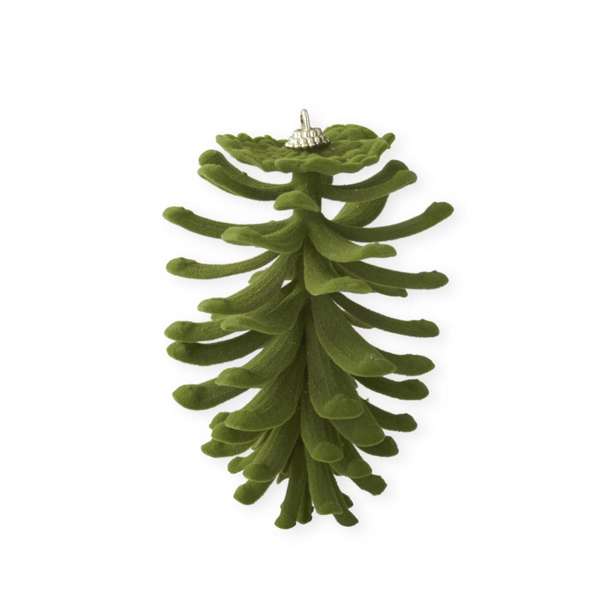5.5" Velvet Flocked Open Pinecone Ornament
