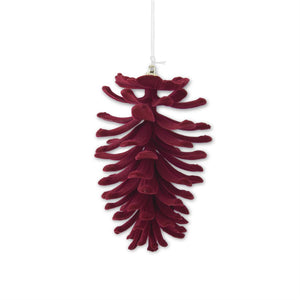 5.5" Velvet Flocked Open Pinecone Ornament